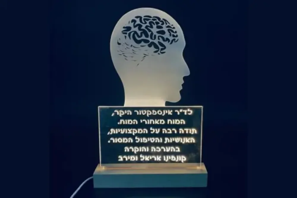 תמונה של מגן הוקרה “רופא” עם תאורה